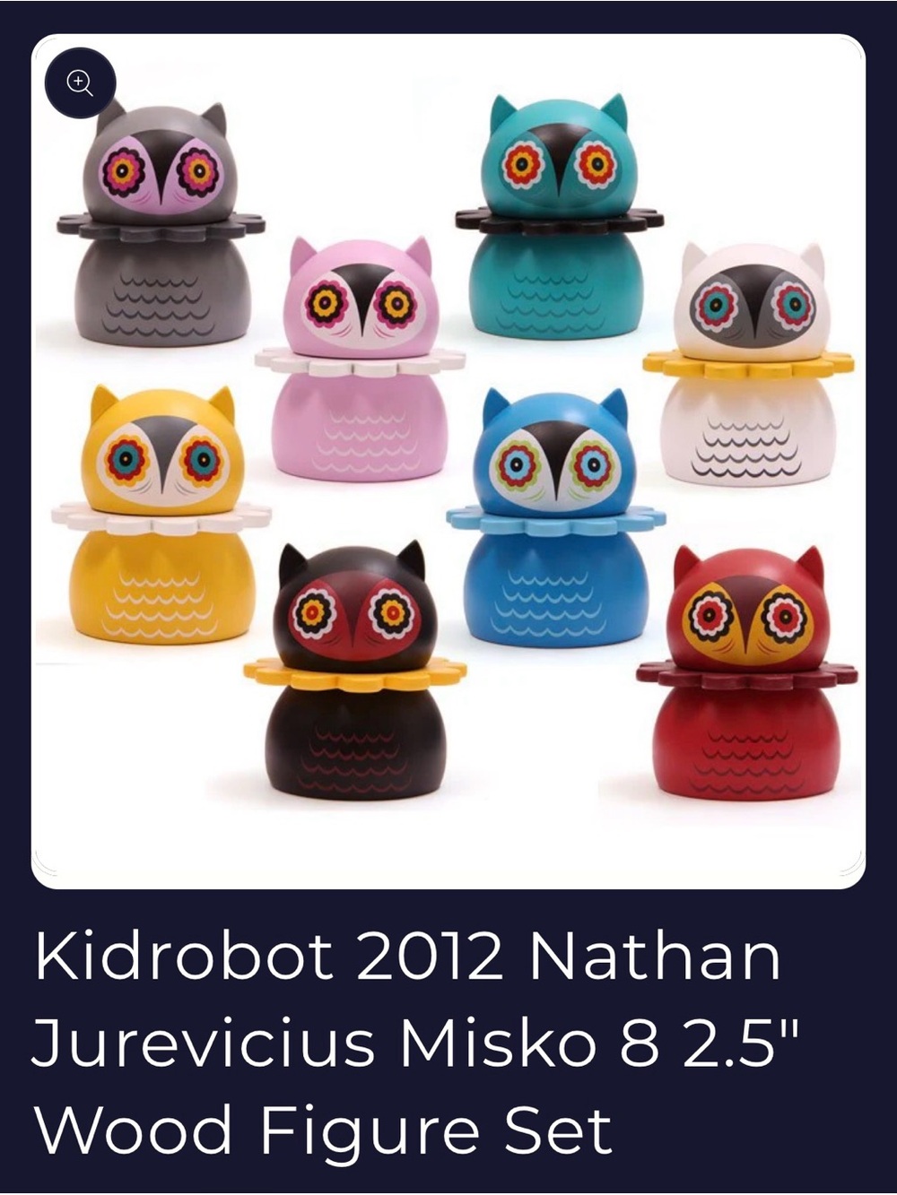 Kidrobot 2012 Nathan Jurevicius Misko 9 - 2.5" Wood Figure Set & blank